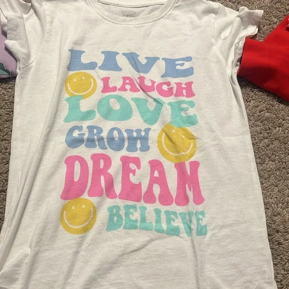 VEUC worn 1x 10/12 preppy smiley daisy girls tshirts - Picture 8 of 9